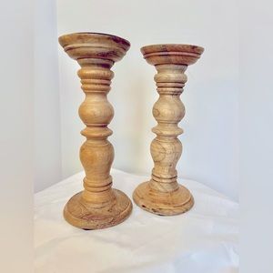 Wooden candle holders
